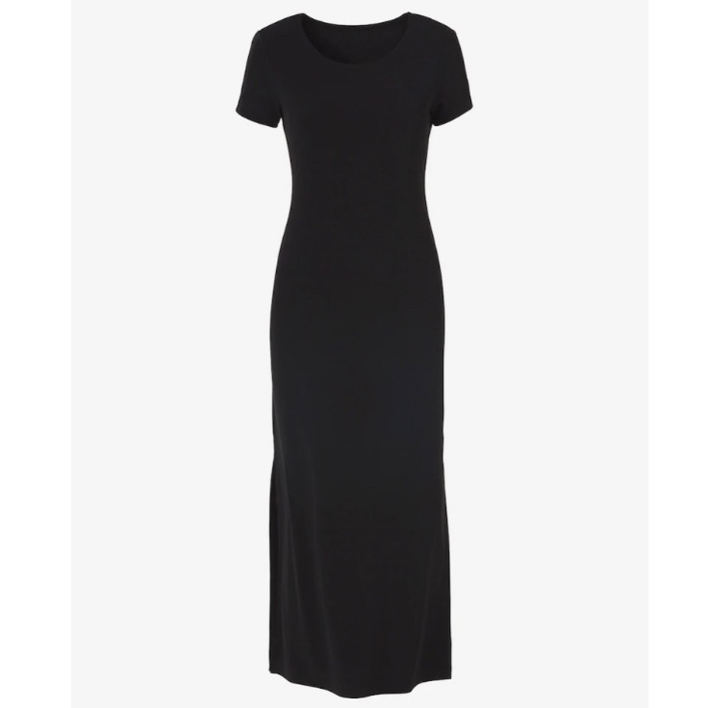 Stephanie Parks Short Sleeve Black Maxi Dress